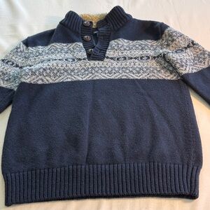 GAP Kids age 8 Medium Navy and Cream Knit Sweater